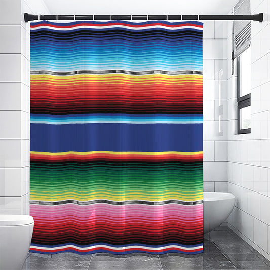 Ethnic Mexican Serape Pattern Print Premium Shower Curtain