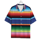Ethnic Mexican Serape Pattern Print Rayon Hawaiian Shirt