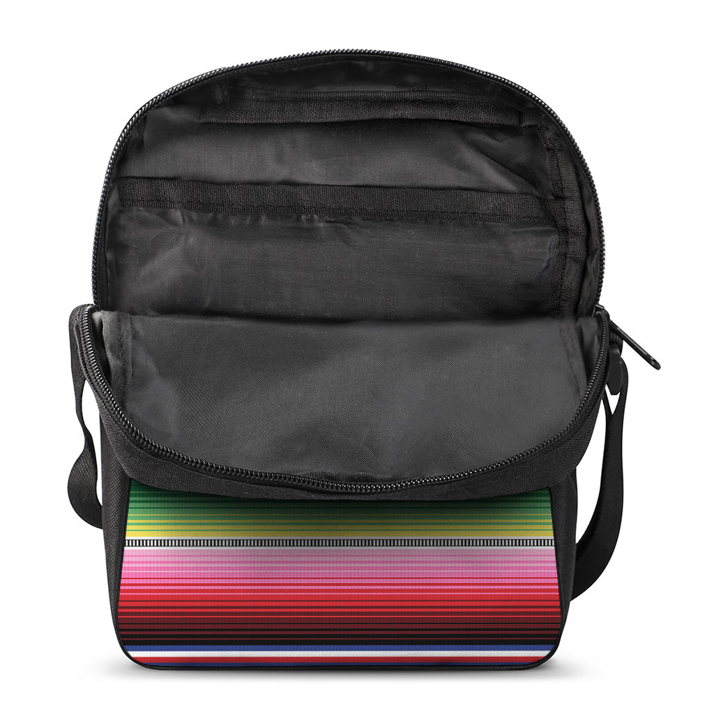 Ethnic Mexican Serape Pattern Print Rectangular Crossbody Bag