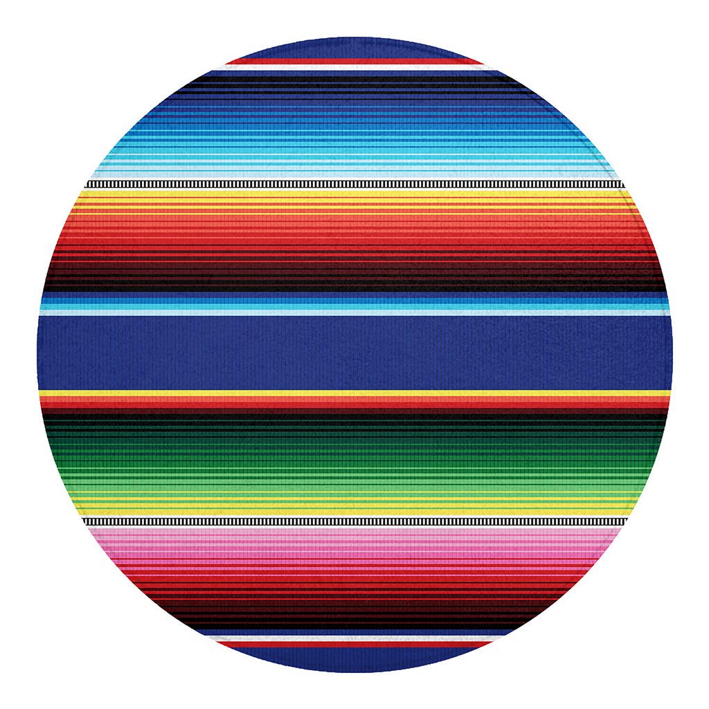 Ethnic Mexican Serape Pattern Print Round Blanket