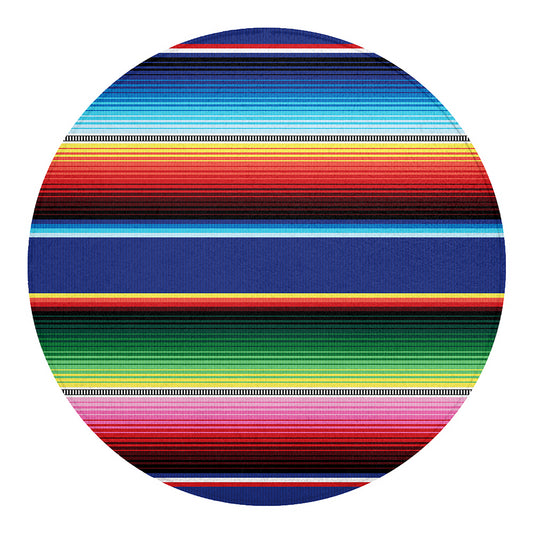 Ethnic Mexican Serape Pattern Print Round Blanket