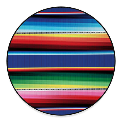 Ethnic Mexican Serape Pattern Print Round Floor Mat