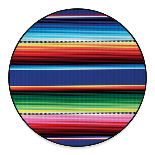 Ethnic Mexican Serape Pattern Print Round Floor Mat
