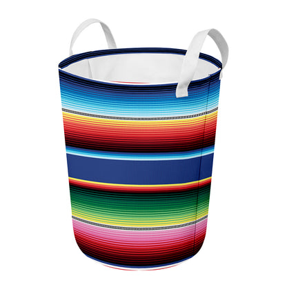 Ethnic Mexican Serape Pattern Print Round Laundry Basket