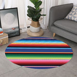 Ethnic Mexican Serape Pattern Print Round Rug