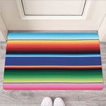 Ethnic Mexican Serape Pattern Print Rubber Doormat