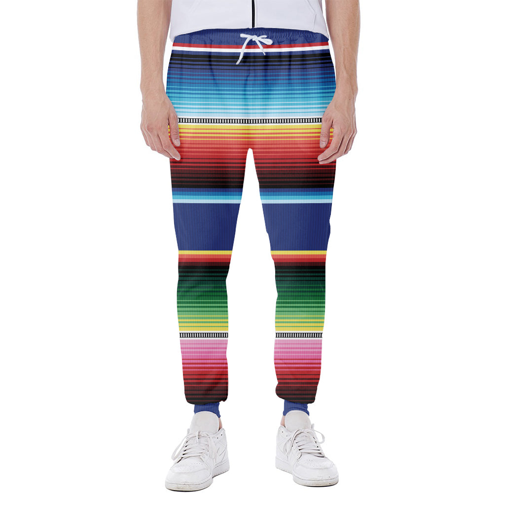 Ethnic Mexican Serape Pattern Print Scuba Joggers