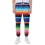 Ethnic Mexican Serape Pattern Print Scuba Joggers