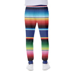 Ethnic Mexican Serape Pattern Print Scuba Joggers