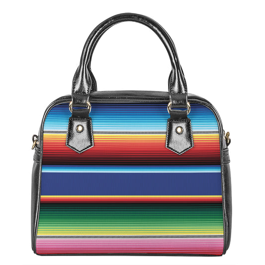 Ethnic Mexican Serape Pattern Print Shoulder Handbag