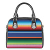 Ethnic Mexican Serape Pattern Print Shoulder Handbag