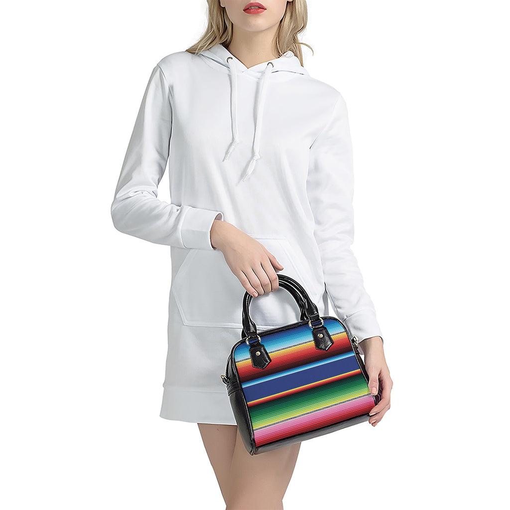 Ethnic Mexican Serape Pattern Print Shoulder Handbag