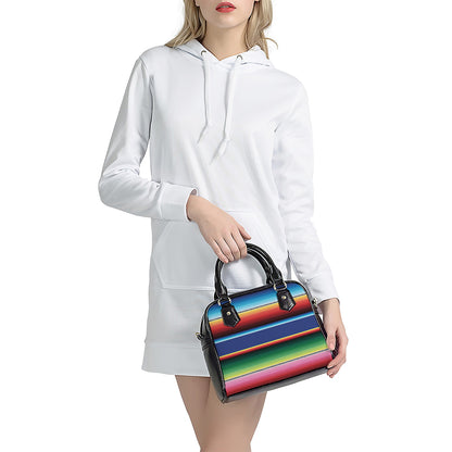 Ethnic Mexican Serape Pattern Print Shoulder Handbag