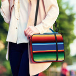Ethnic Mexican Serape Pattern Print Shoulder Strap Bible Bag