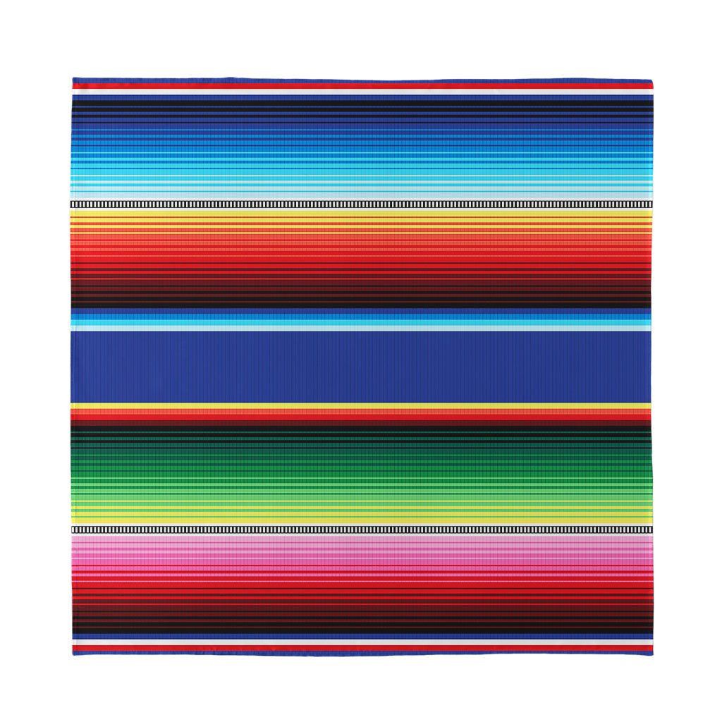 Ethnic Mexican Serape Pattern Print Silk Bandana