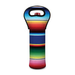 Ethnic Mexican Serape Pattern Print Single Neoprene Wine Tote