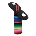 Ethnic Mexican Serape Pattern Print Single Neoprene Wine Tote
