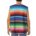 Ethnic Mexican Serape Pattern Print Sleeveless Baseball Jersey