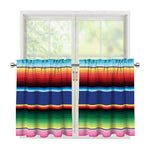Ethnic Mexican Serape Pattern Print Tier Curtains