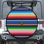 Ethnic Mexican Serape Pattern Print Tire Cover With Camera Hole