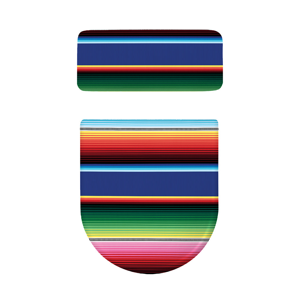 Ethnic Mexican Serape Pattern Print Toilet Lid And Tank Cover Set