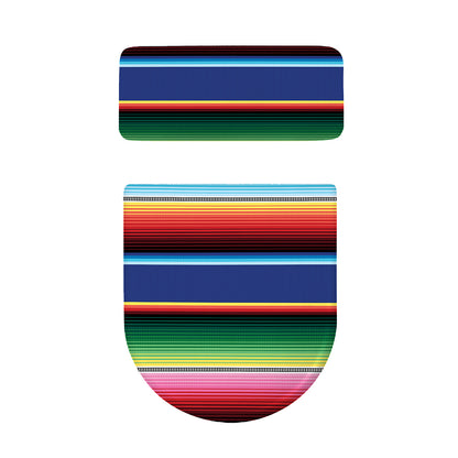 Ethnic Mexican Serape Pattern Print Toilet Lid And Tank Cover Set