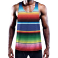 Ethnic Mexican Serape Pattern Print Men's Workout Tank Top