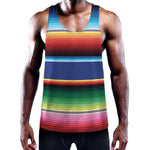 Ethnic Mexican Serape Pattern Print Training Tank Top
