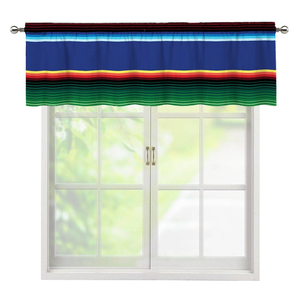 Ethnic Mexican Serape Pattern Print Window Valance