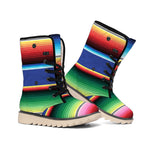 Ethnic Mexican Serape Pattern Print Winter Boots