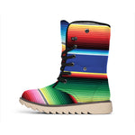 Ethnic Mexican Serape Pattern Print Winter Boots