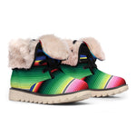 Ethnic Mexican Serape Pattern Print Winter Boots