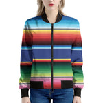 Ethnic Mexican Serape Pattern Print Women's Bomber Jacket