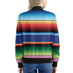 Ethnic Mexican Serape Pattern Print Women's Bomber Jacket