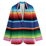 Ethnic Mexican Serape Pattern Print Women's Cotton Blazer