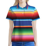 Ethnic Mexican Serape Pattern Print Women's Polo Shirt