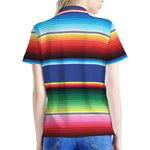 Ethnic Mexican Serape Pattern Print Women's Polo Shirt