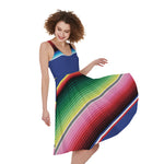 Ethnic Mexican Serape Pattern Print Women's Sleeveless Dress