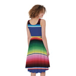 Ethnic Mexican Serape Pattern Print Women's Sleeveless Dress