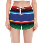 Ethnic Mexican Serape Pattern Print Women's Split Running Shorts