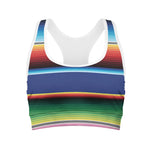 Ethnic Mexican Serape Pattern Print Women's Sports Bra