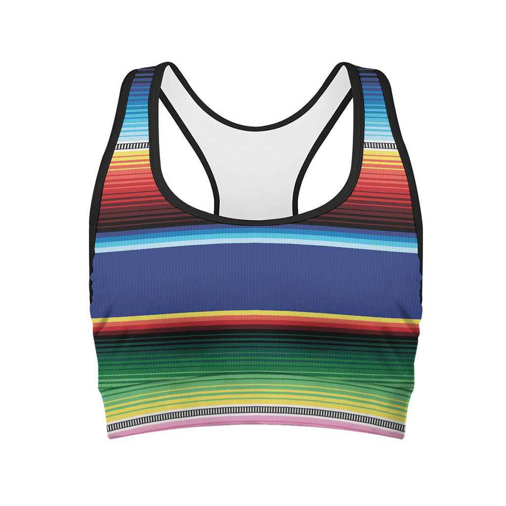 Ethnic Mexican Serape Pattern Print Women's Sports Bra