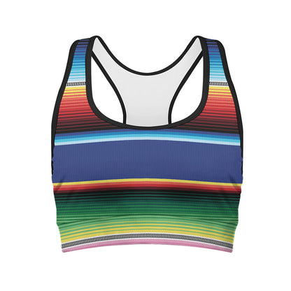 Ethnic Mexican Serape Pattern Print Women's Sports Bra