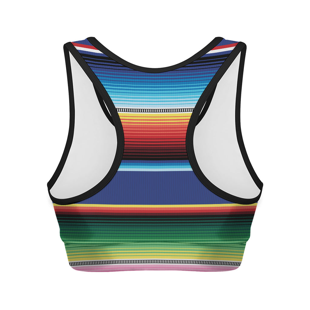 Ethnic Mexican Serape Pattern Print Women's Sports Bra