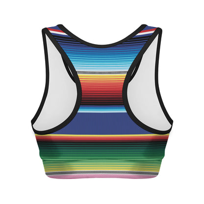 Ethnic Mexican Serape Pattern Print Women's Sports Bra