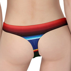 Ethnic Mexican Serape Pattern Print Women's Thong