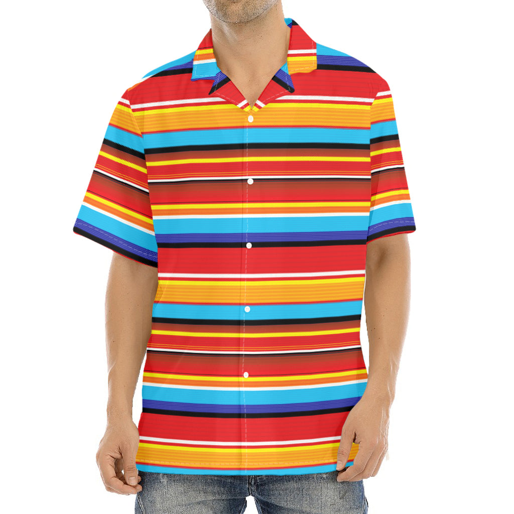 Ethnic Mexican Woven Pattern Print Aloha Shirt