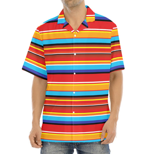 Ethnic Mexican Woven Pattern Print Aloha Shirt