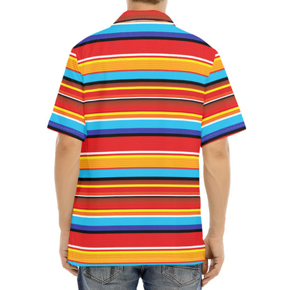 Ethnic Mexican Woven Pattern Print Aloha Shirt