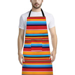 Ethnic Mexican Woven Pattern Print Bib Apron With Pocket